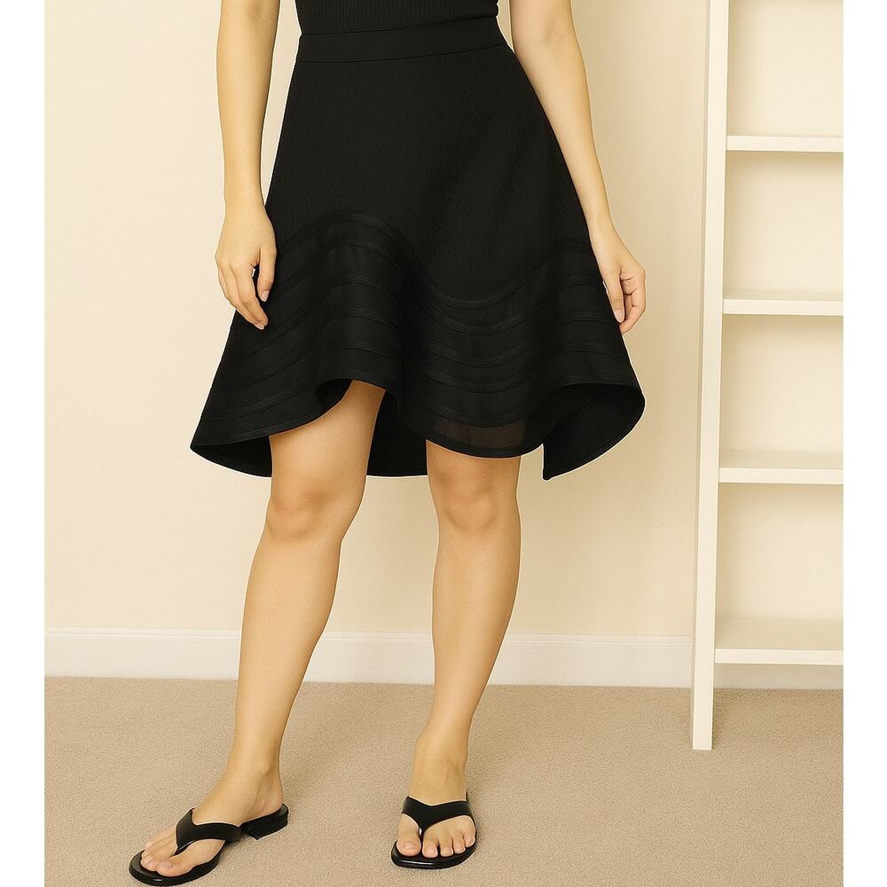 3.1 Phillip Lim Black Embroidered Knee-Length Skirt Size XS